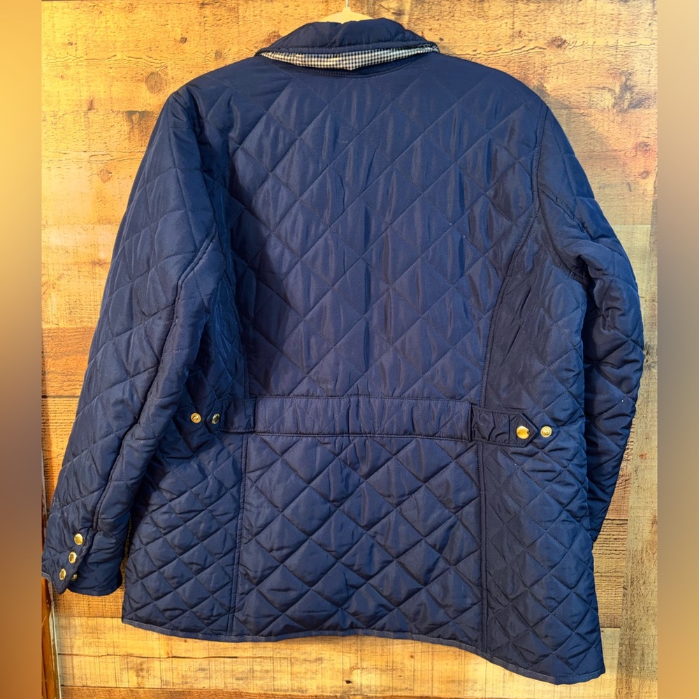 Crown & Ivy Curvy Quilted Navy Coat - Picture 6 of 6